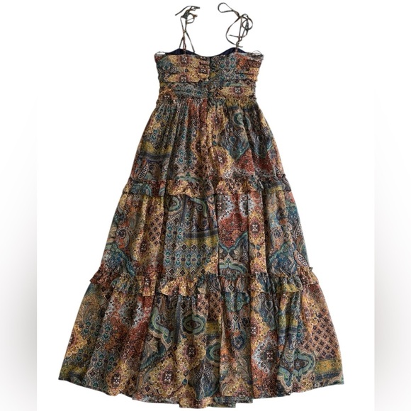 NWT Socialite Ruched Bodice Tie‎ Strap Maxi Sundress Small S Wedding Guest Party - Picture 12 of 15